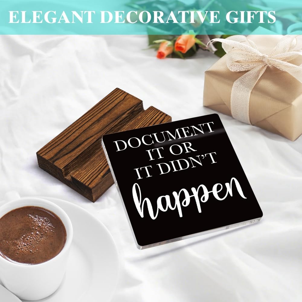 Document It Or It Didnt Happen Acrylic Desk Sign With Wooden Stand Funny Home