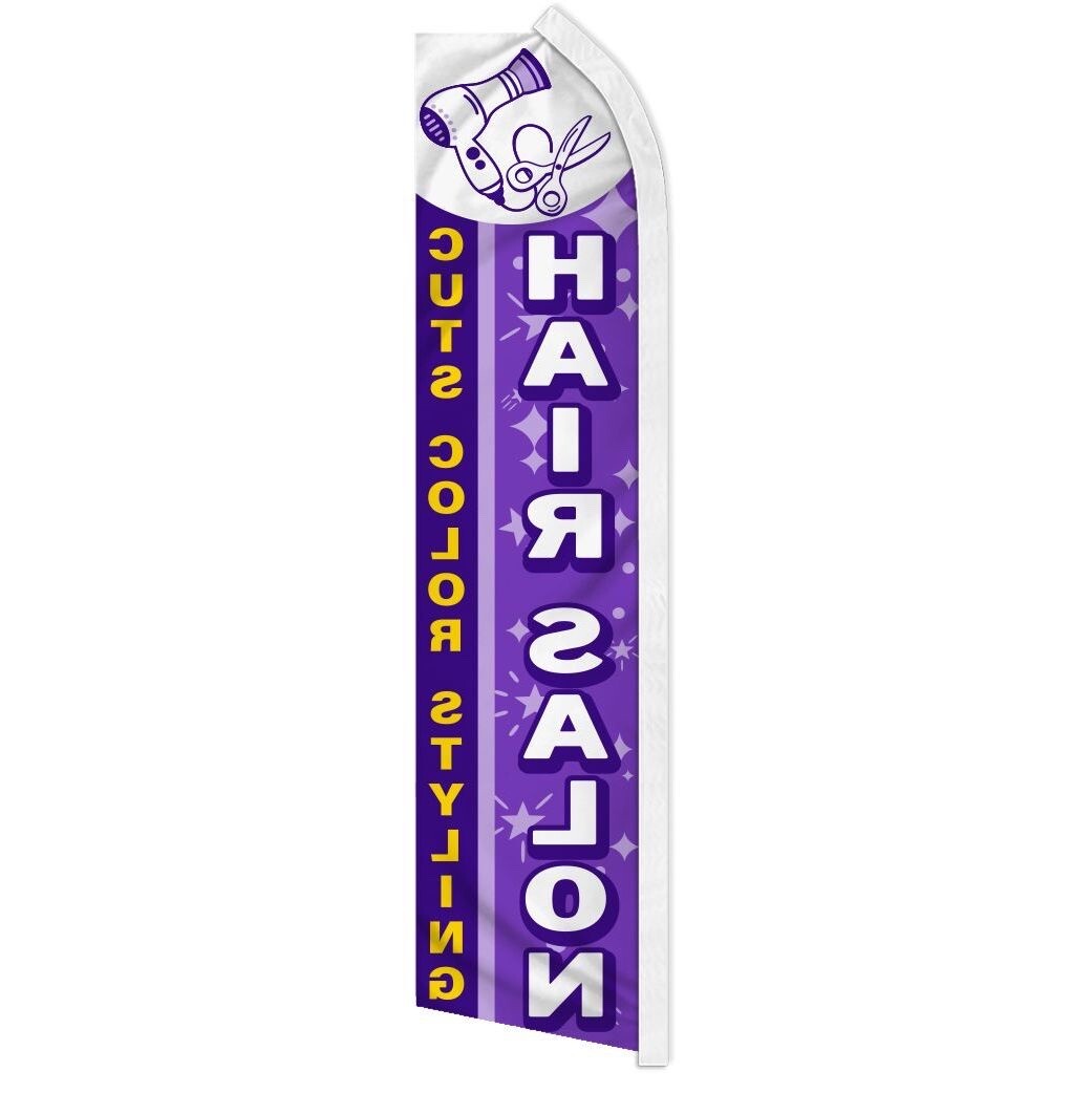 HAIR SALON PURPLE advertising super flag polyester banner *POLE NOT INCLUDED*