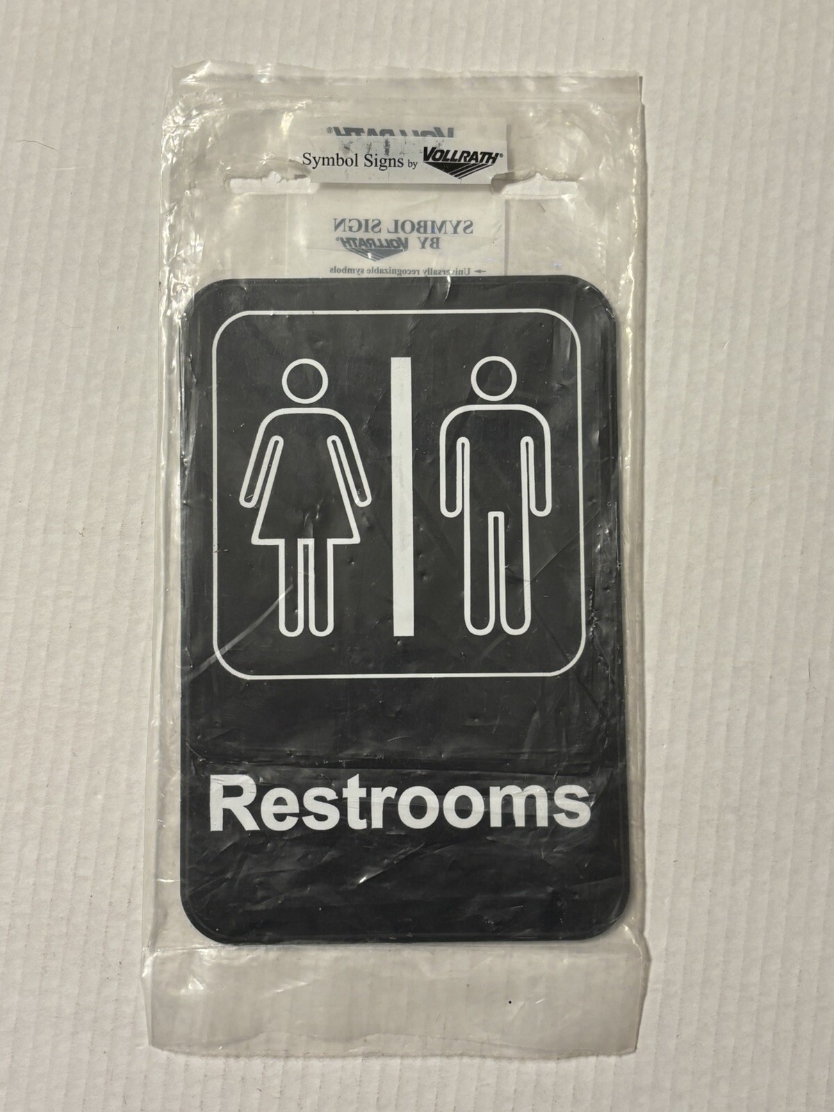 Male Female Restroom Sign Unisex 9&Prime; x 6&Prime; Vollrath