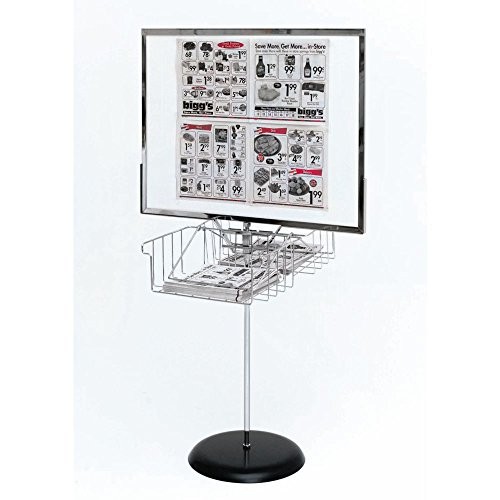 Newspaper Ad Floor Stand Chrome Metal Double Page – 64&Prime;H