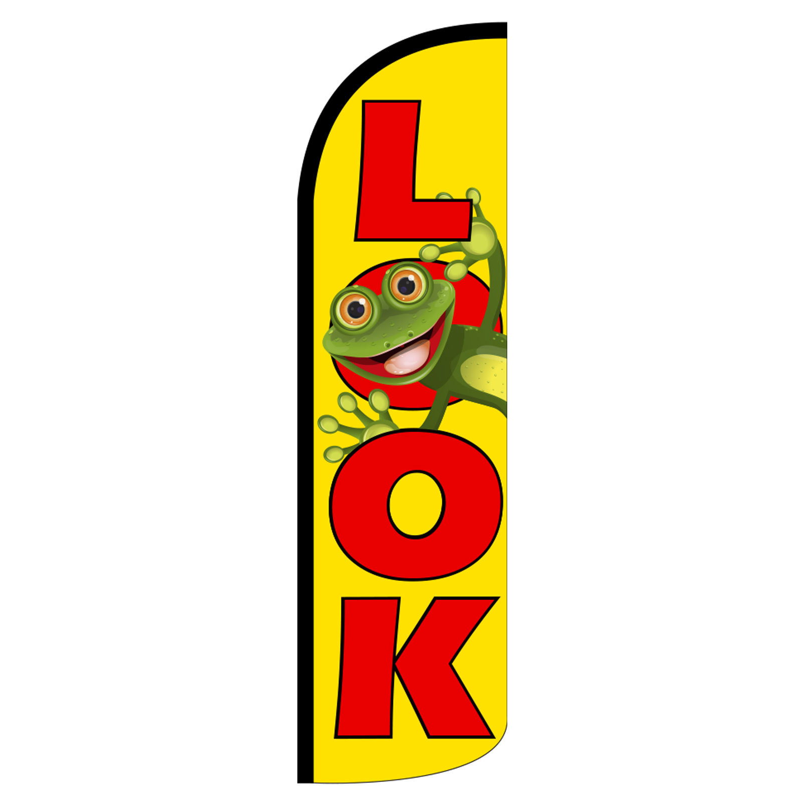Look with Frog Extra Wide Windless Swooper Flag