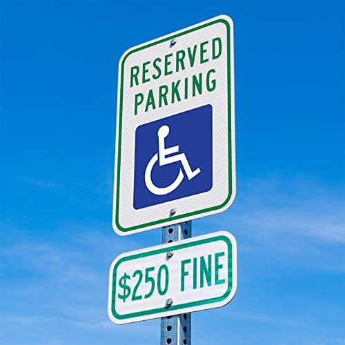Handicap Parking Sign – 18 x 12 Inch Aluminum With ADA Assorted Colors