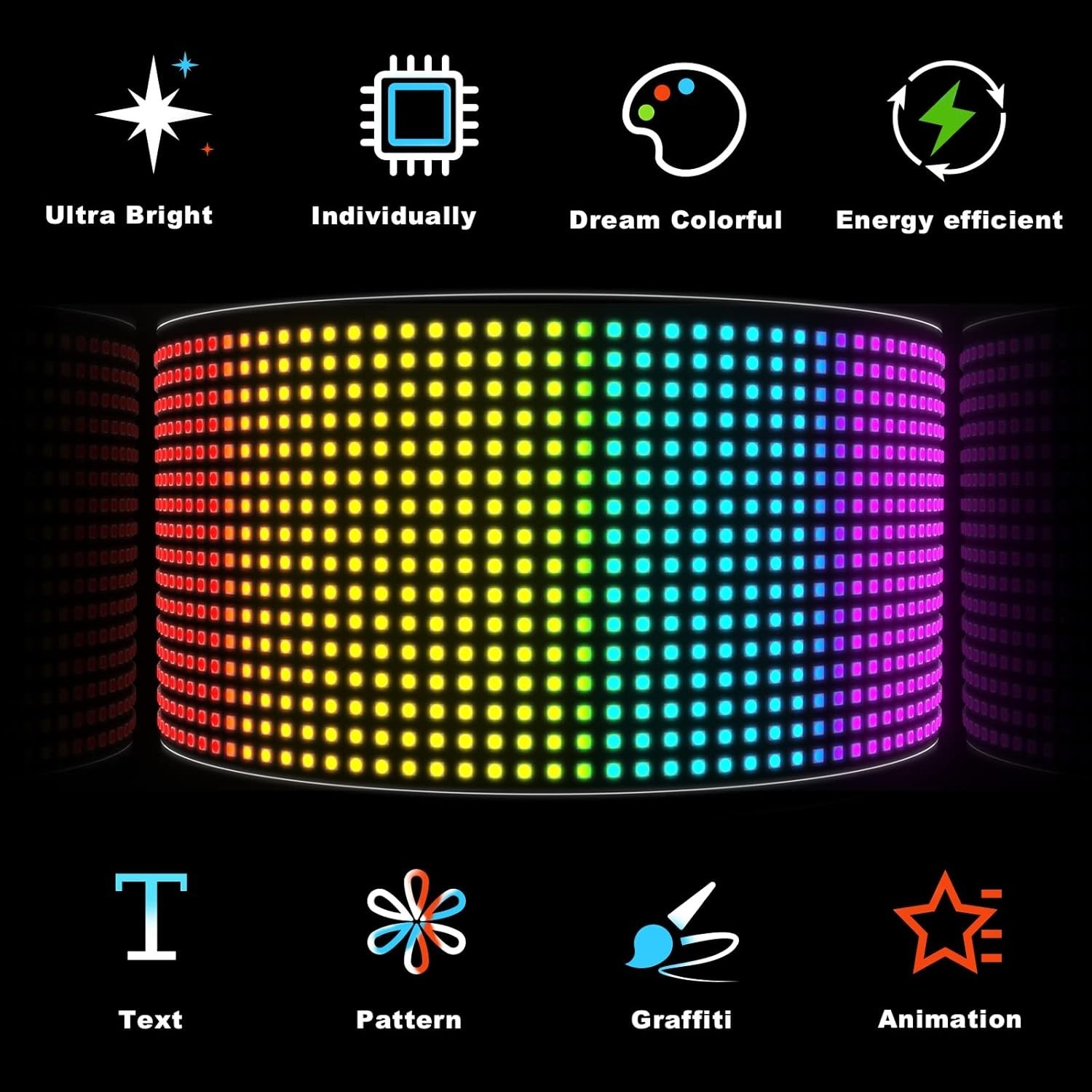 Scrolling Bright Advertising LED Signs, Flexible USB 5V LED Car Sign Bluetoot…