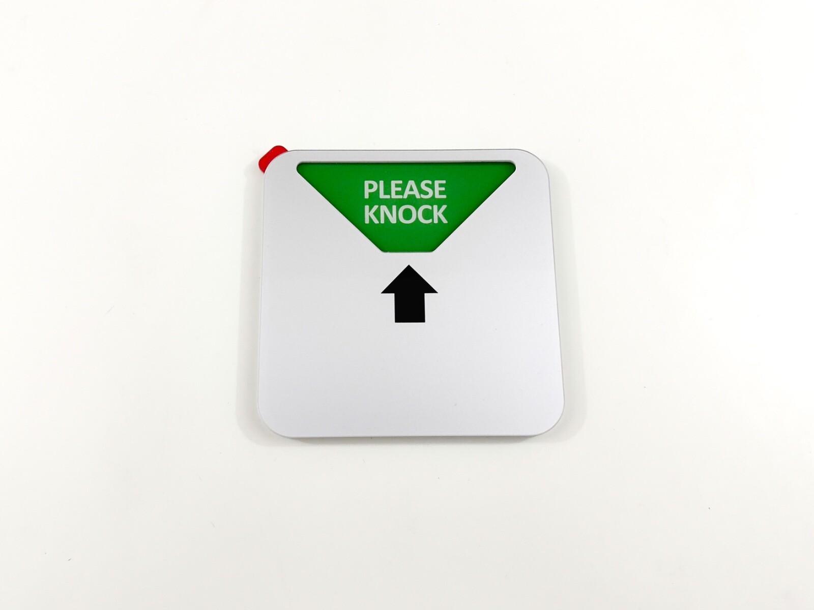 Kichwit Privacy Sign, 4 Messages, Square Shaped, 4.9 Inch, Silver