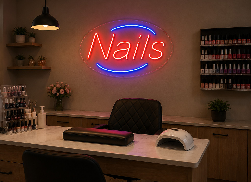 Nails LED Neon Sign 28&Prime;L x 16&Prime;H #34007