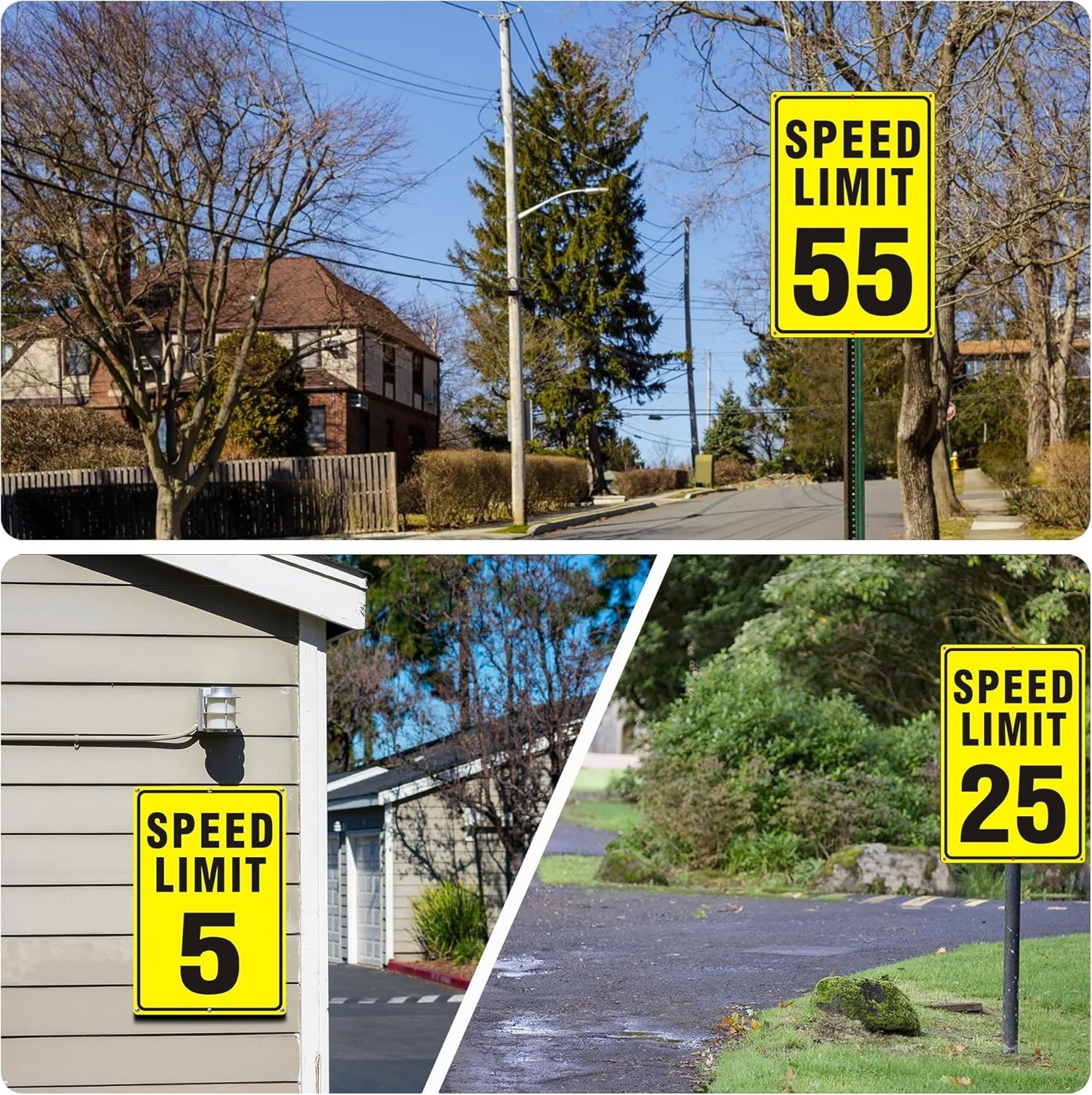 5 or 25 MPH Speed Limit Signs – 2 Pack 18×12 Inch Reflective Aluminum, Rust Free