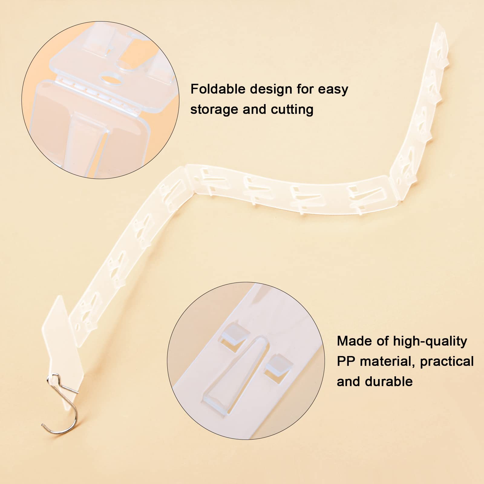 Hoedia 10 Pack Station Hanging Strips Plastic Display Merchandise Strip with Cli