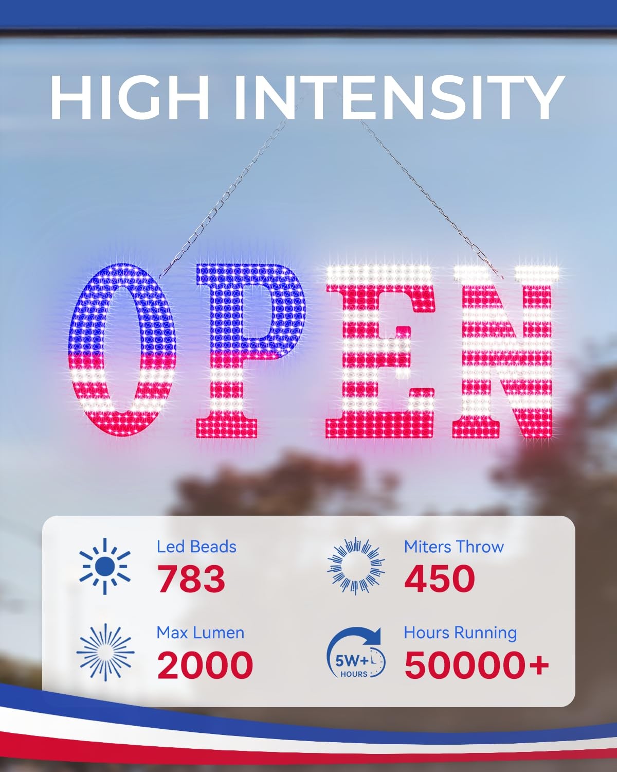 30 » x 10&Prime; Large Open Signs for Business, Super Bright LED Open Closed Sign w…