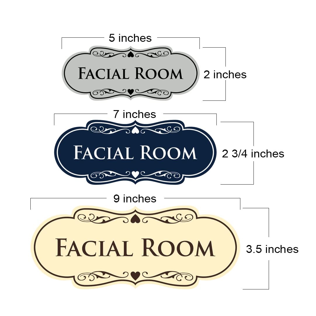 1 Pack Designer Facial Room Sign Black Gold Medium Beauty Salon Signage