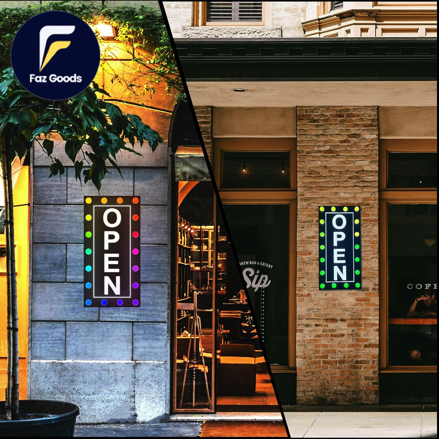 Outdoor Waterproof LED Open Sign for Business Ultra Bright Lighted Open Sign