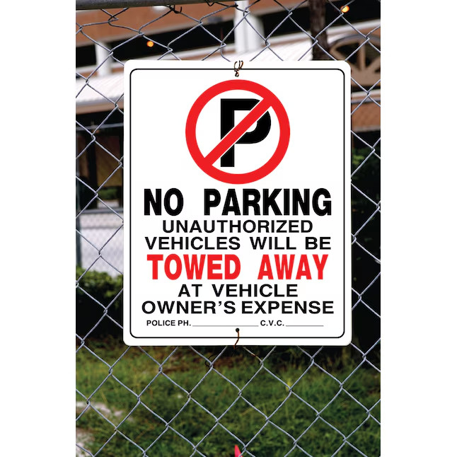 Hillman No Parking 19-in x 15-in Plastic Prohibited Sign