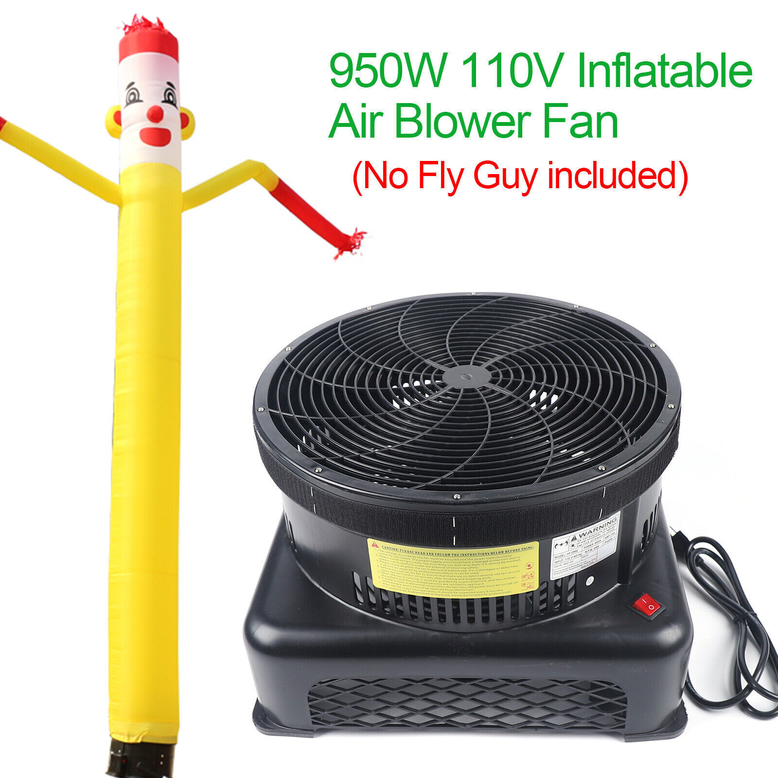 110V 17.7 » Air Blower Fan 950W For Inflatable Fly Guy Wind Tube Man Puppet US