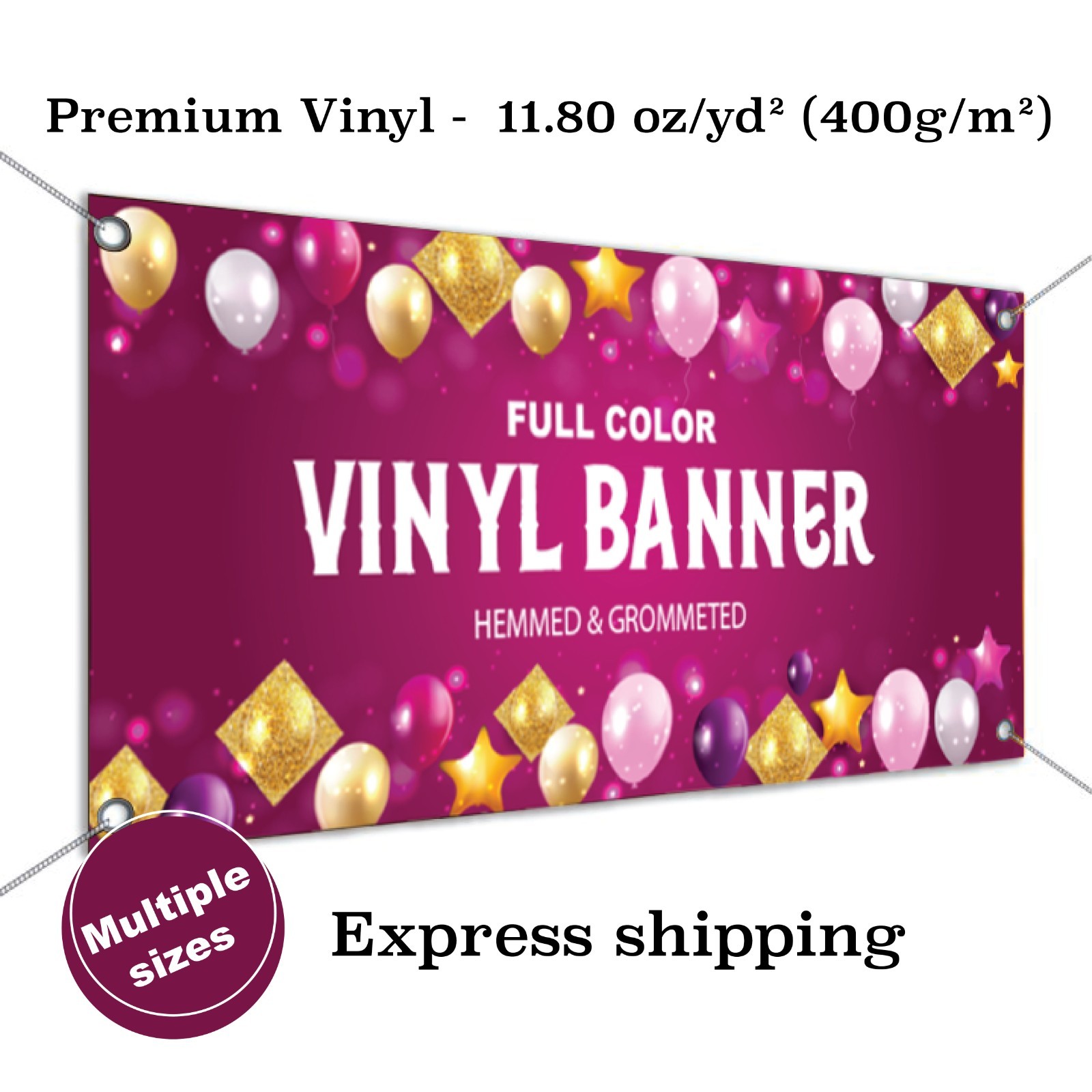 Personalized Baby Shower Banner – Custom Vinyl Sign with Grommets – Girl or Boy