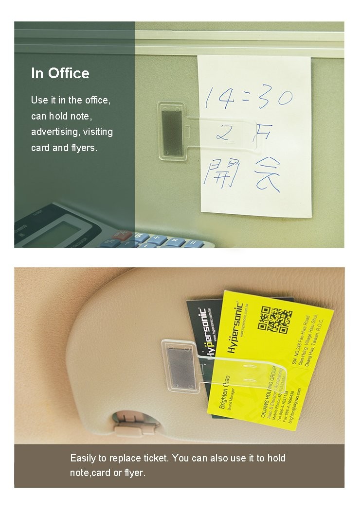 Hypersonic Car Windshield Parking Tickets Holder Transparent Auto