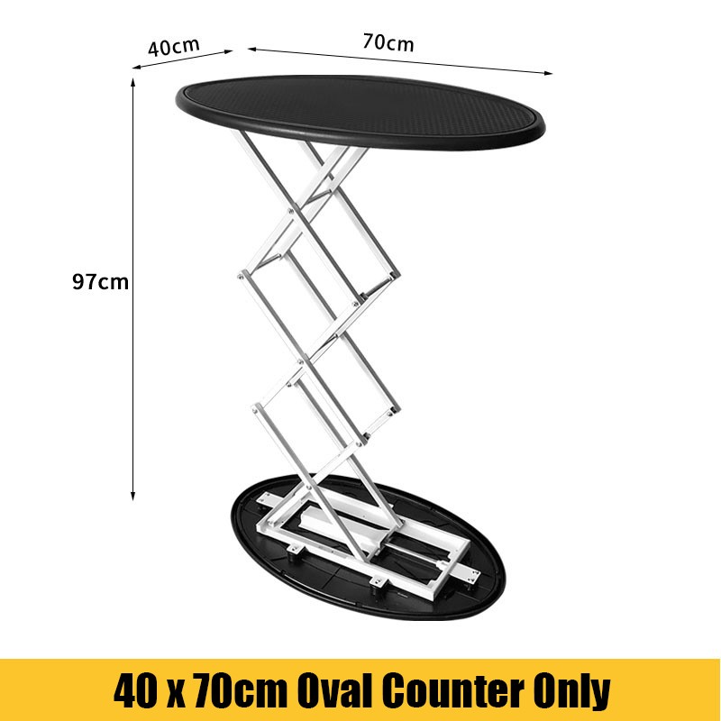 Custom Printed Portable Oval Up Stand with LED Light Folding Promotional Table