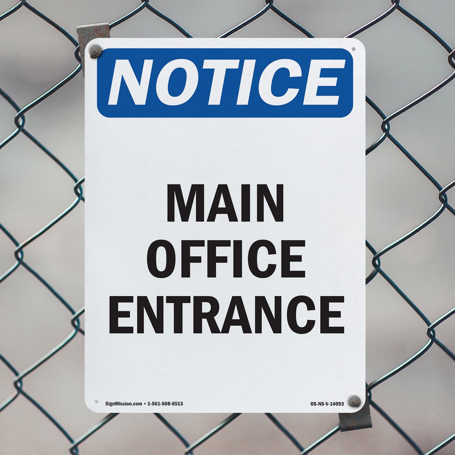 Main Office Entrance OSHA Notice Sign Metal, Plastic, Or Decal – 5 or 10 Pack