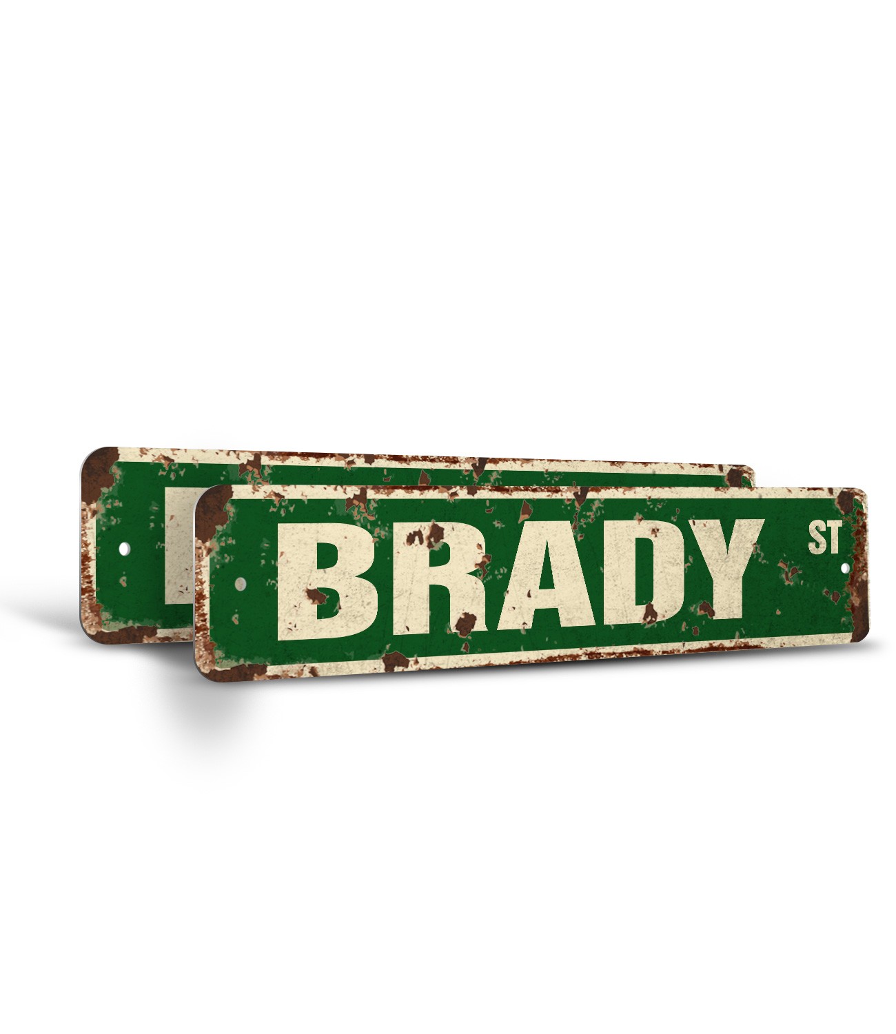 BRADY Vintage Style Rustic Street Sign Childrens Name Room Metal Road Sign