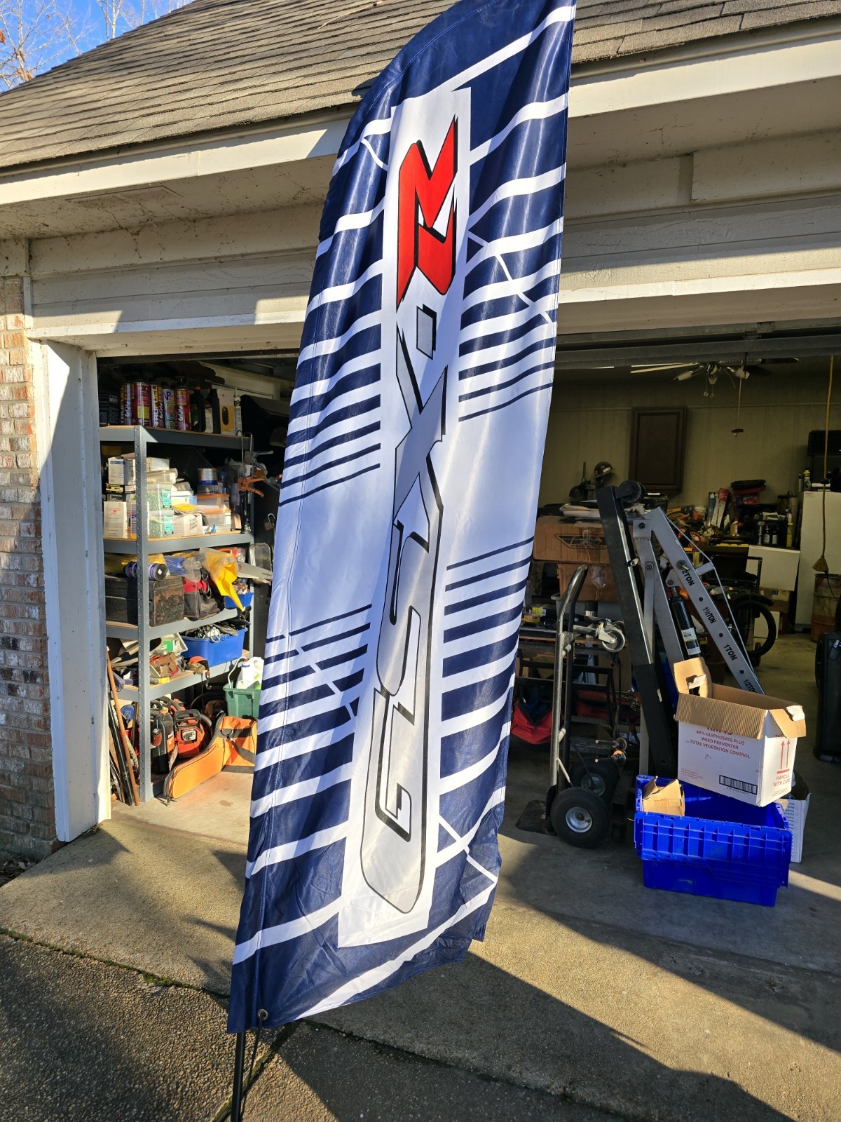 GSX-R PRO Shop 15ft Feather Banner Swooper Flag Kit – INCLUDES 15FT POLE KIT…