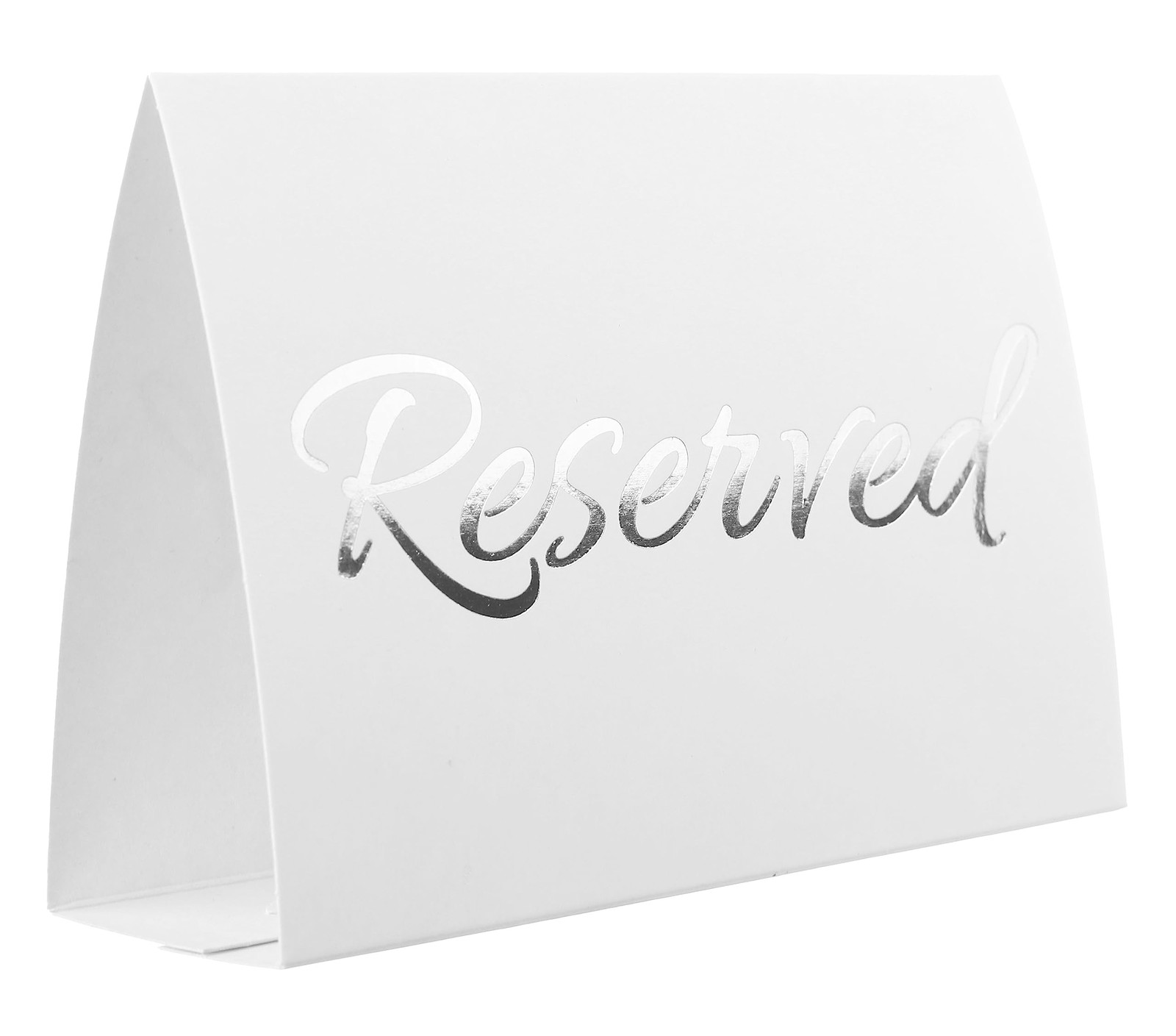 20 Pack Modern White Reserved Table Sign With Silver Letters Reserved Signs For