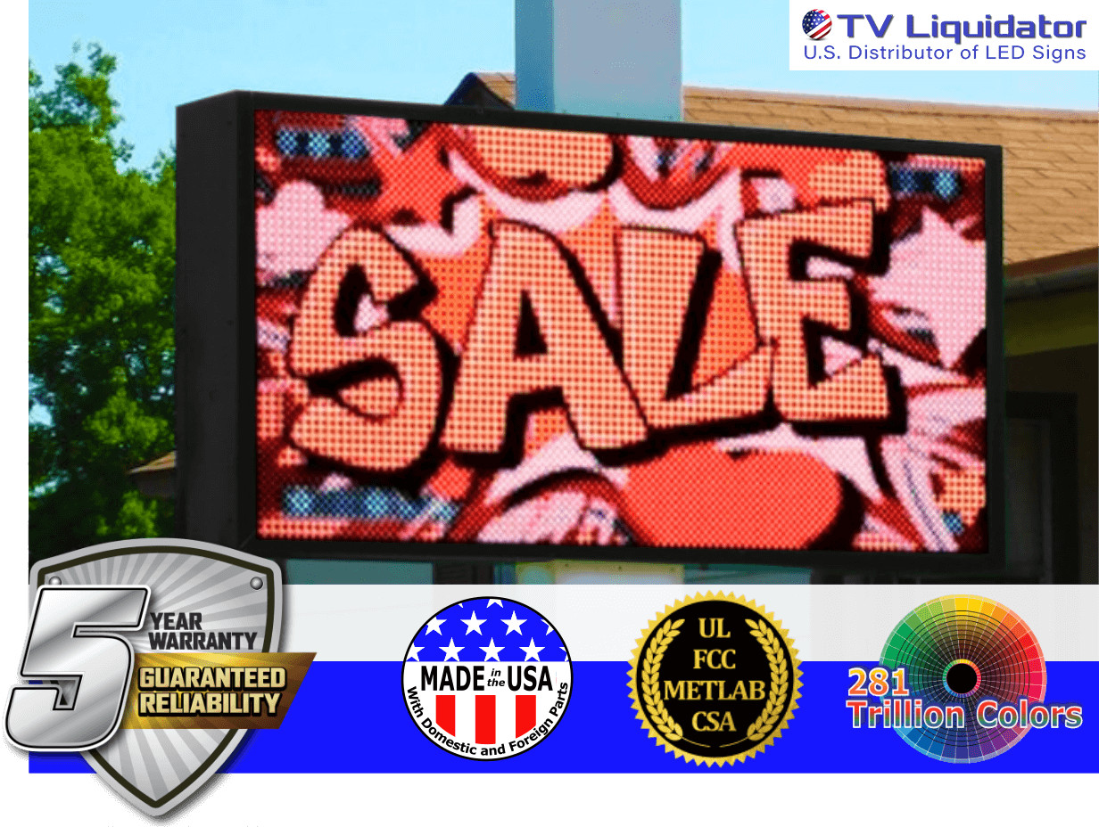 53&Prime; x 28&Prime; Industrial Full Color LED Sign ~ UL, MET, CSA, FCC – TV Liquidator