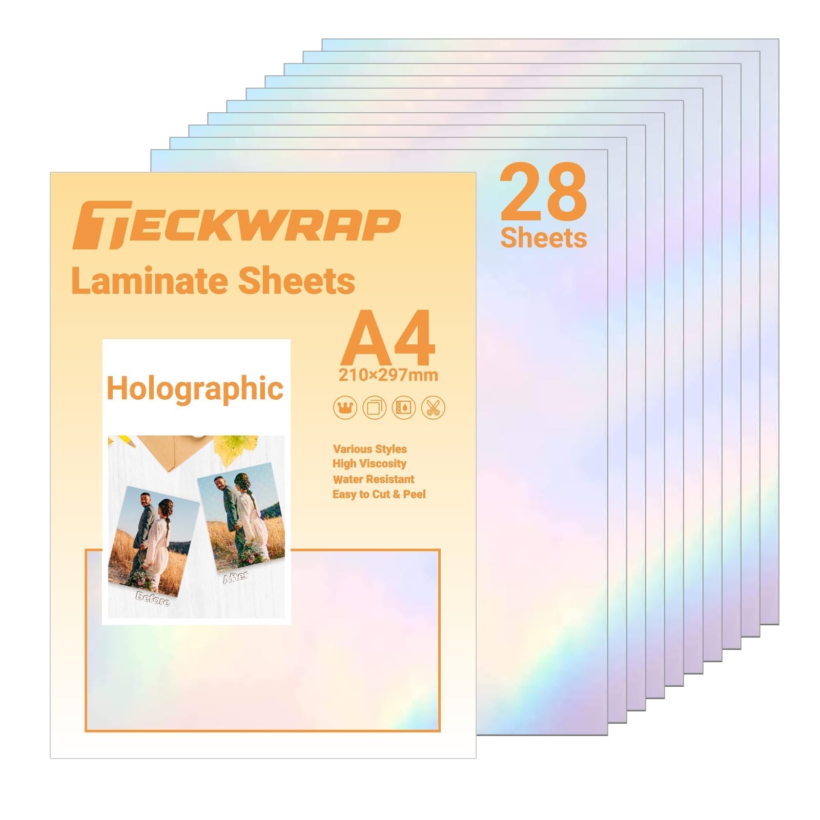 TECKWRAP Holographic Laminate Sheets Laminating Sheets Holographic Sticker Pa…