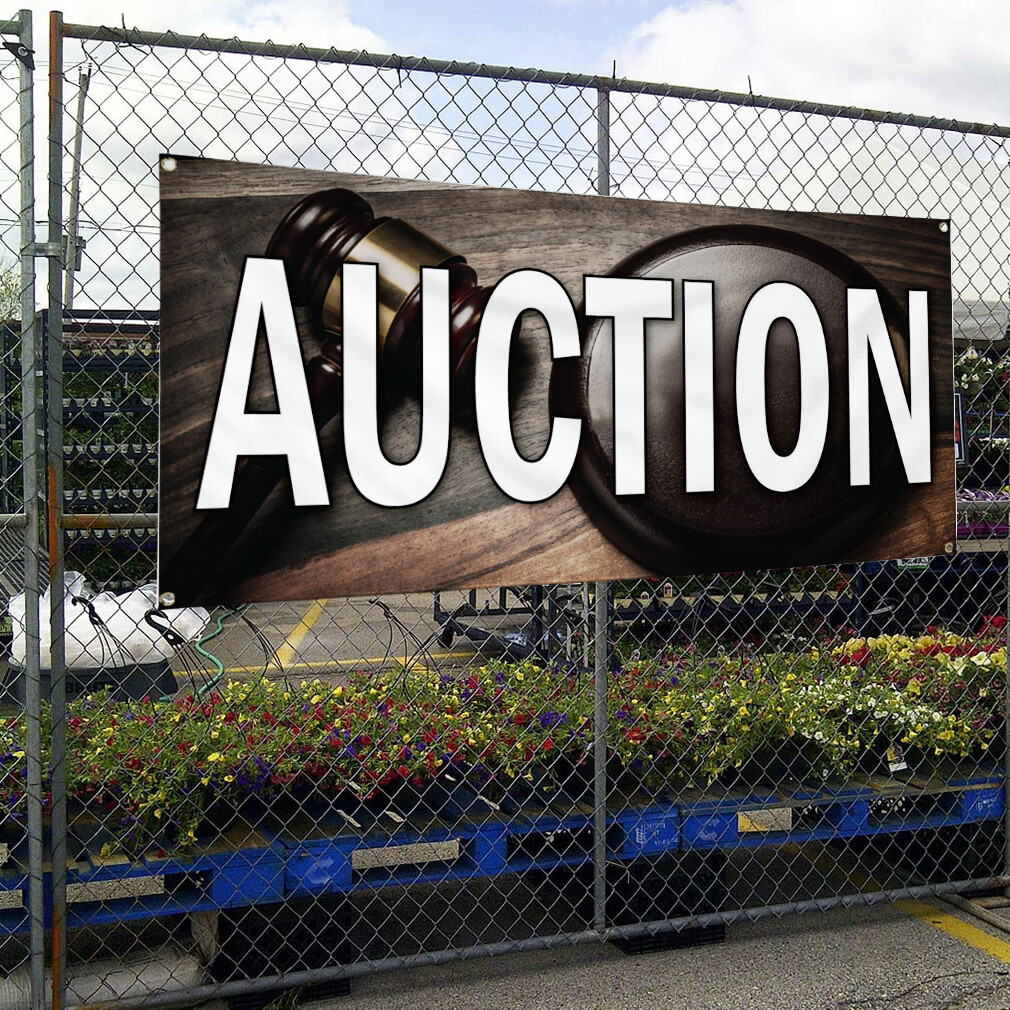 Vinyl Banner Sign Auction Business Style S Business Marketing Advertising Black