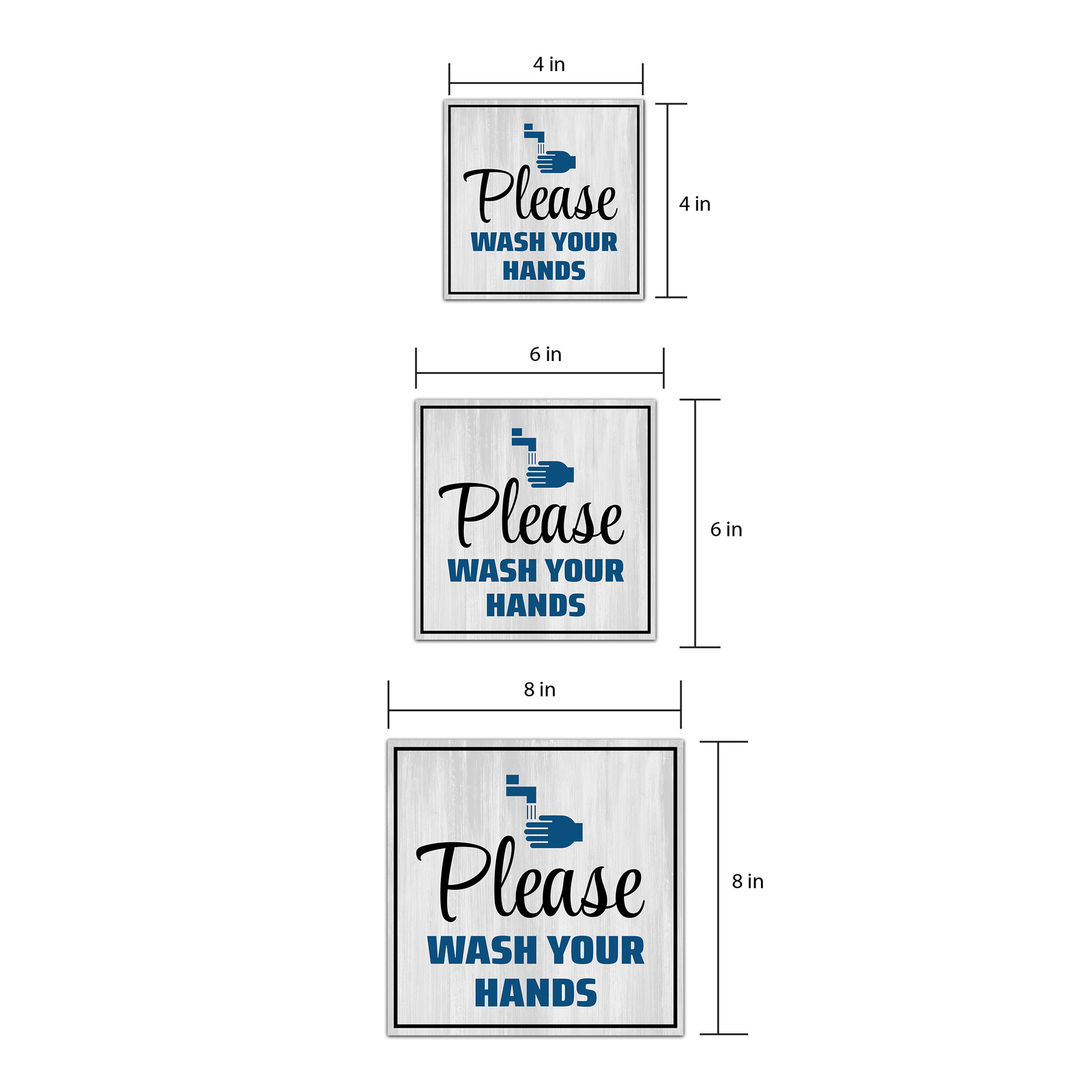 Square Plus Please Wash Your Hands Wall or Door Sign