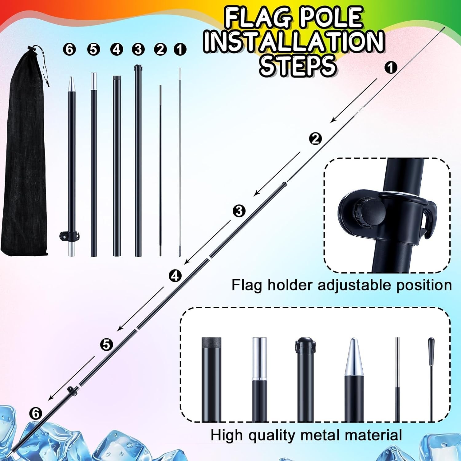 Shaved Ice Feather Flag 7 ft with Pole – Perfect for Outdoor Business Promotions