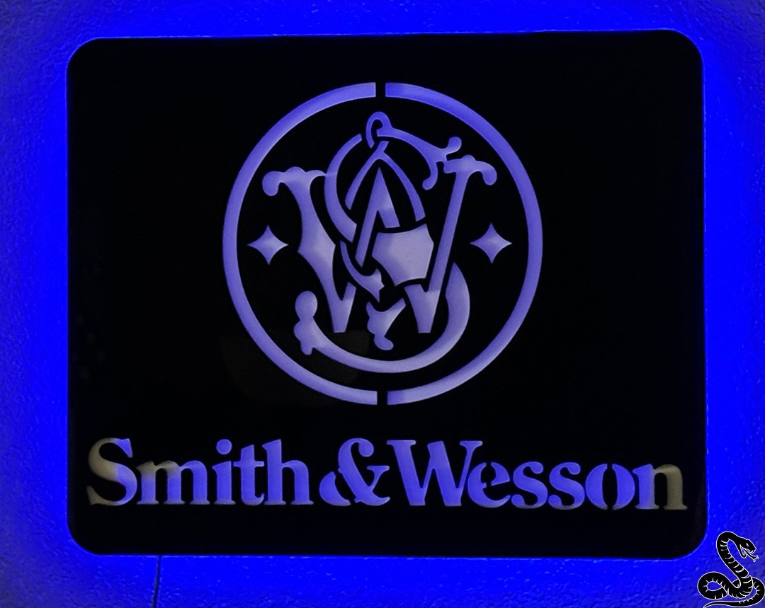 Smith & Wesson LARGE LED Acrylic Wall Sign – Home, Shop, Garage, Range, Store