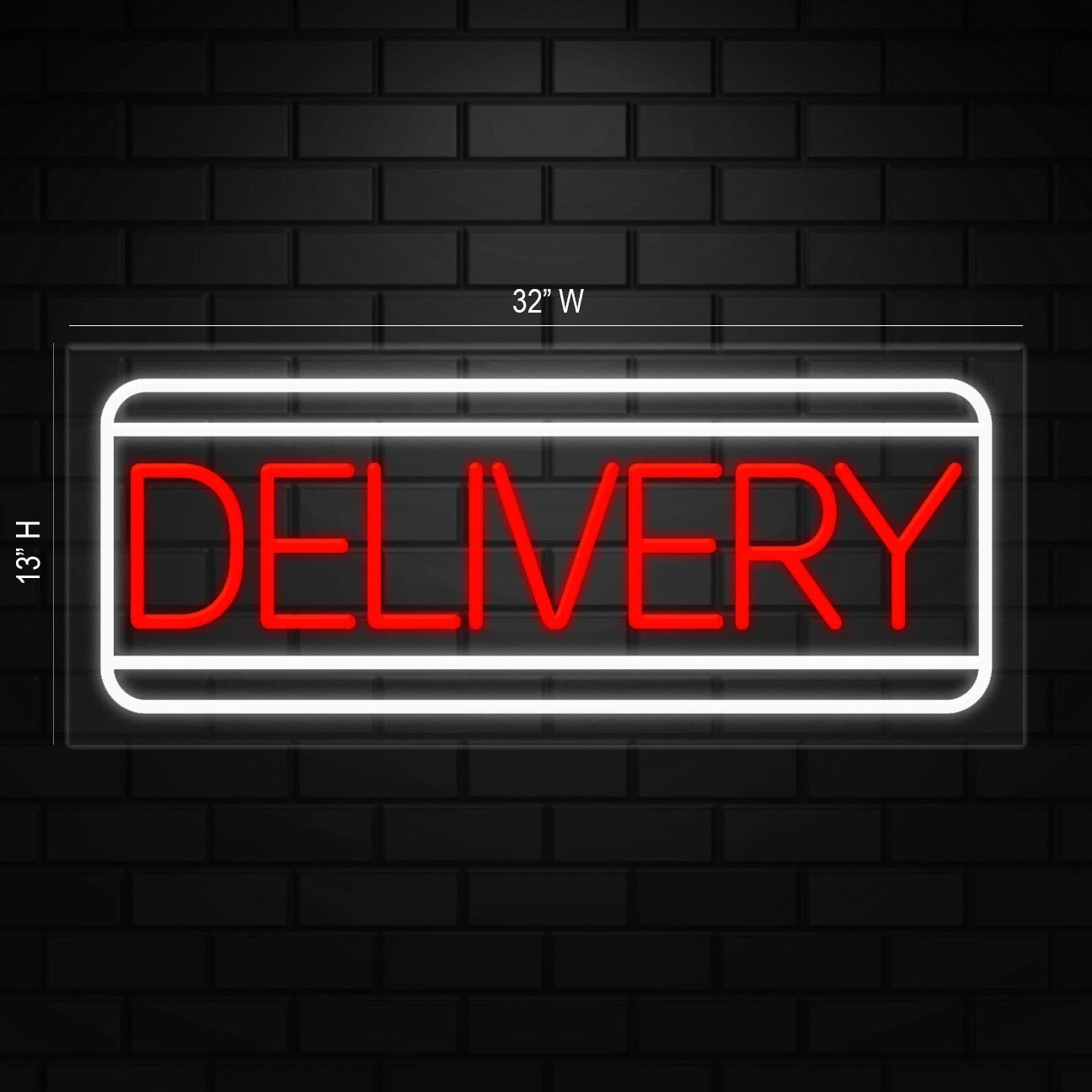 Delivery Neon Sign for Retail Displays | LED Flex Neon | 32&Prime;W x 13&Prime;H x 1&Prime;D