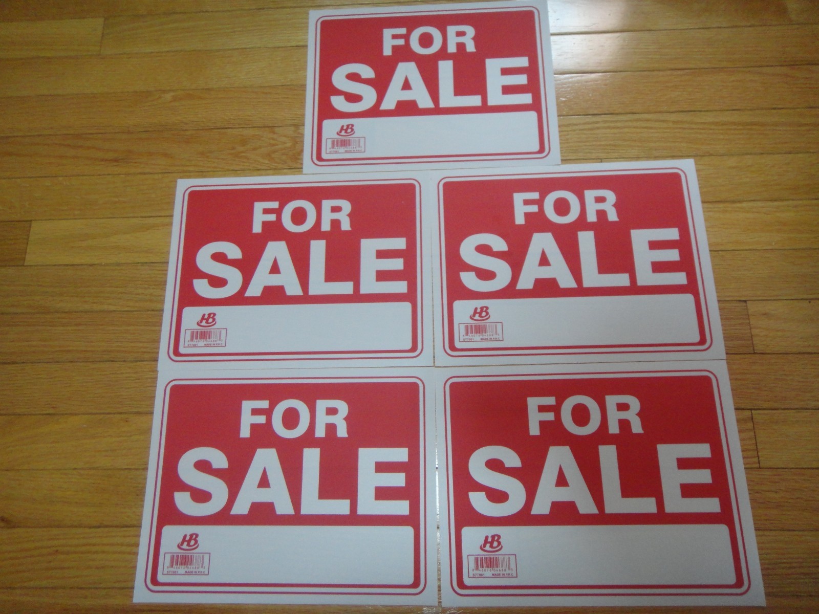 5X- Red & White Flexible Plastic « FOR SALE » Sign 9 x 12 Inch US Seller