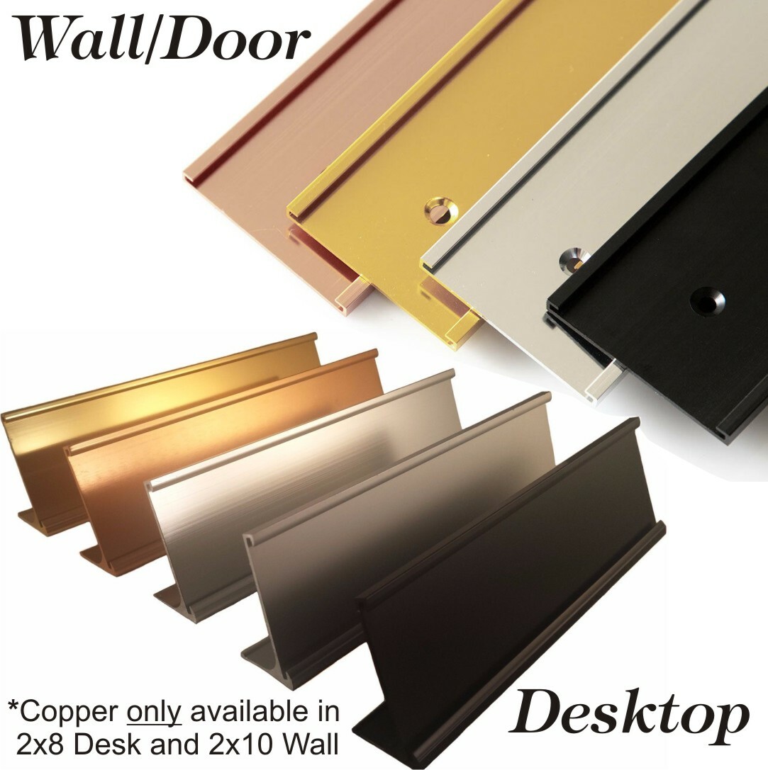Office Name Plate Holder Fits Standard Wall Mount and Desk Top Name Plates