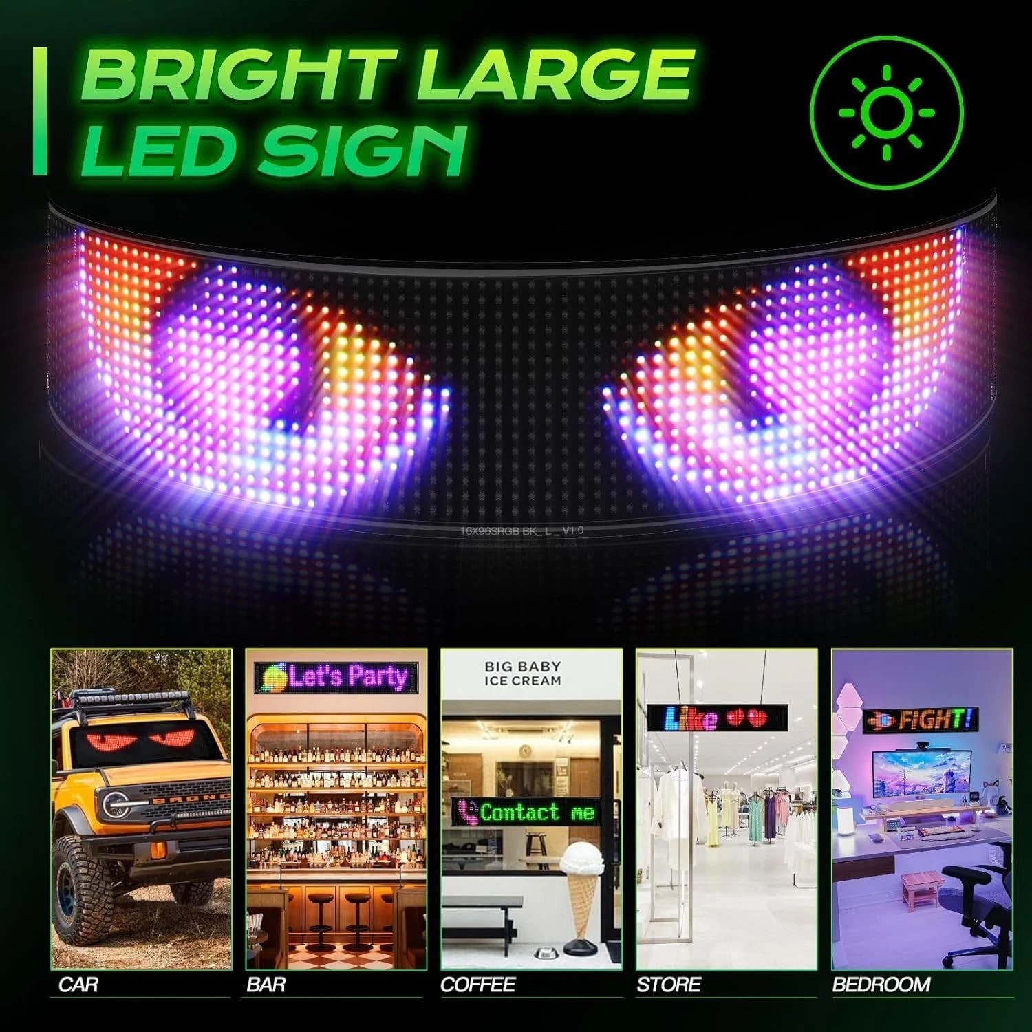 Huge Bright Programmable LED Sign，23 »x5 » Flexible Digital Scrolling LED Dis…