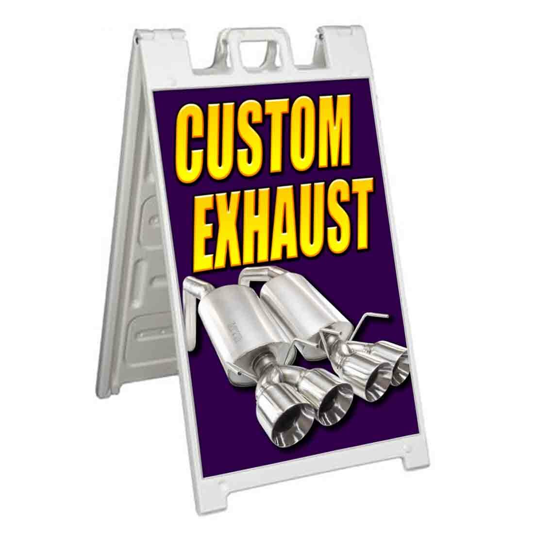 CUSTOM EXHAUST Signicade 24×36 Aframe Sidewalk Sign Banner Decal AUTO PARTS