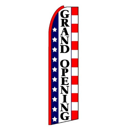 GRAND OPENING Banner Flag Sign Display Only Flutter Swooper Feather 3&prime; Wide