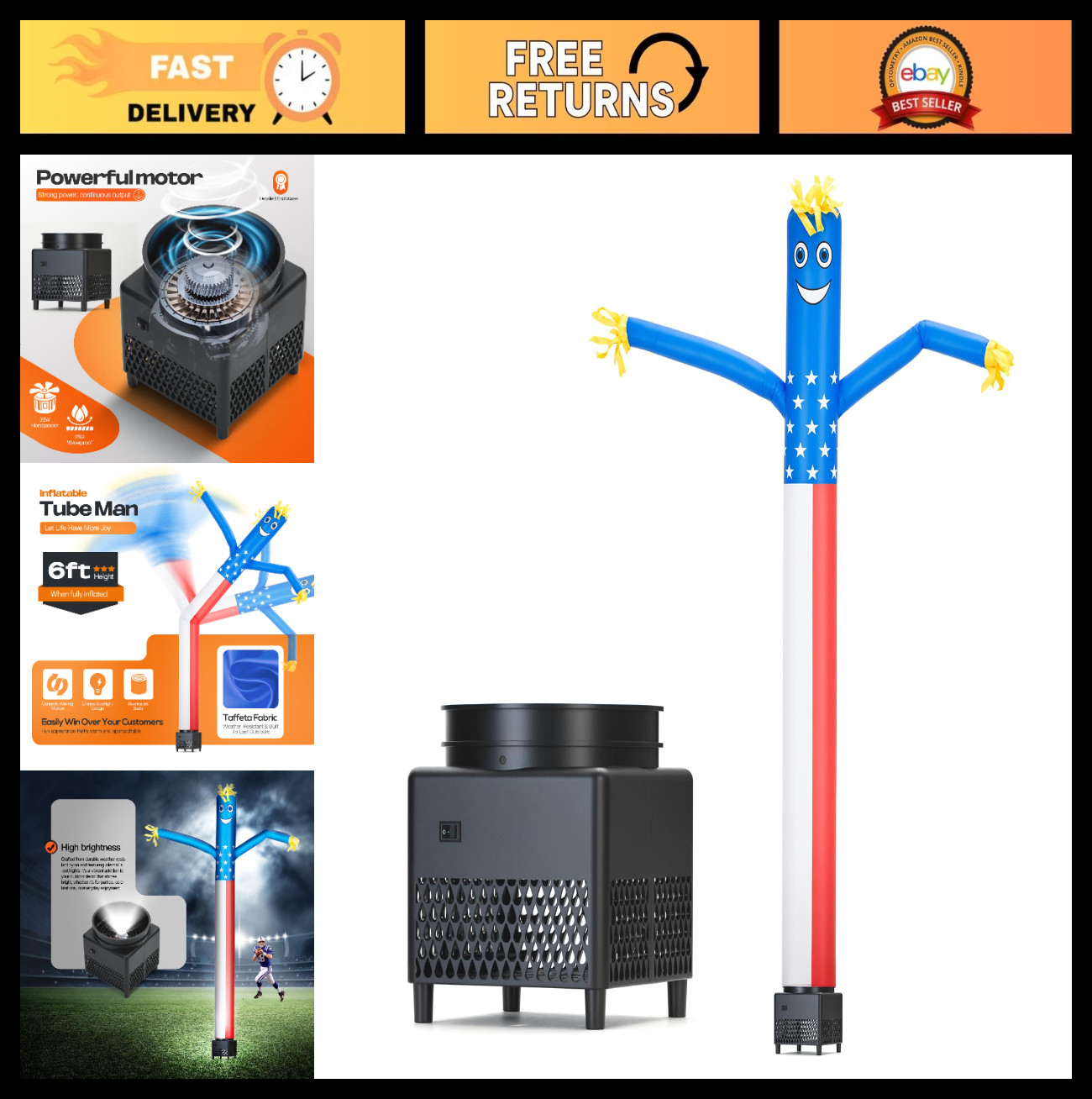 6ft Inflatable Waving Tube Man with Blower – Sky Air Puppet Dancer for Advertisi