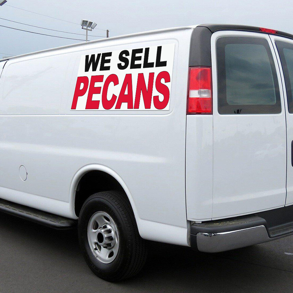 Car Magnet Set of 2 We Sell Pecans Black Red Food Bar Restaurant Food Truck