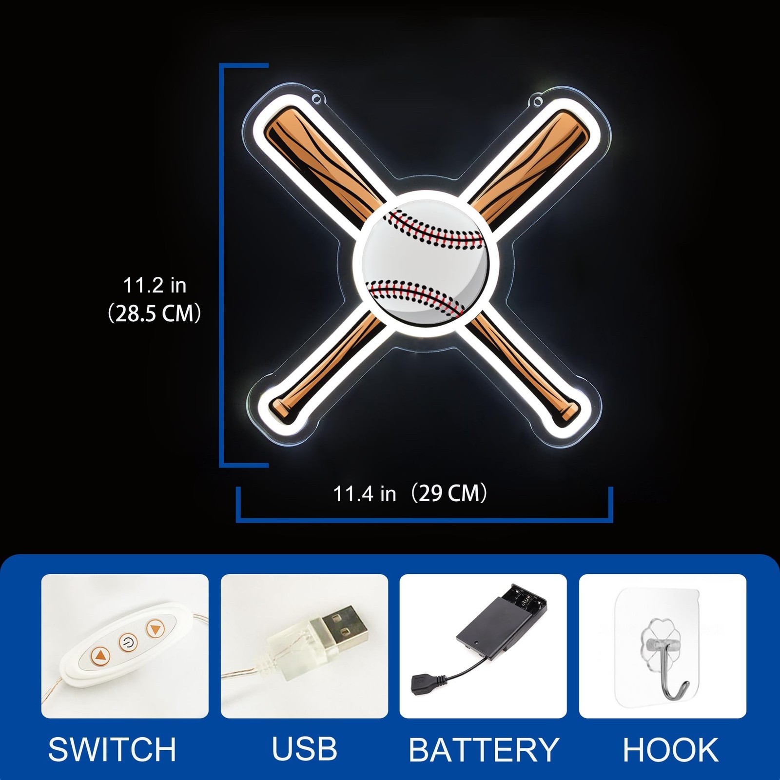 Baseball Neon Sign, Basketball Led Neon Light, LED Neon Signs for Wall Decor,…