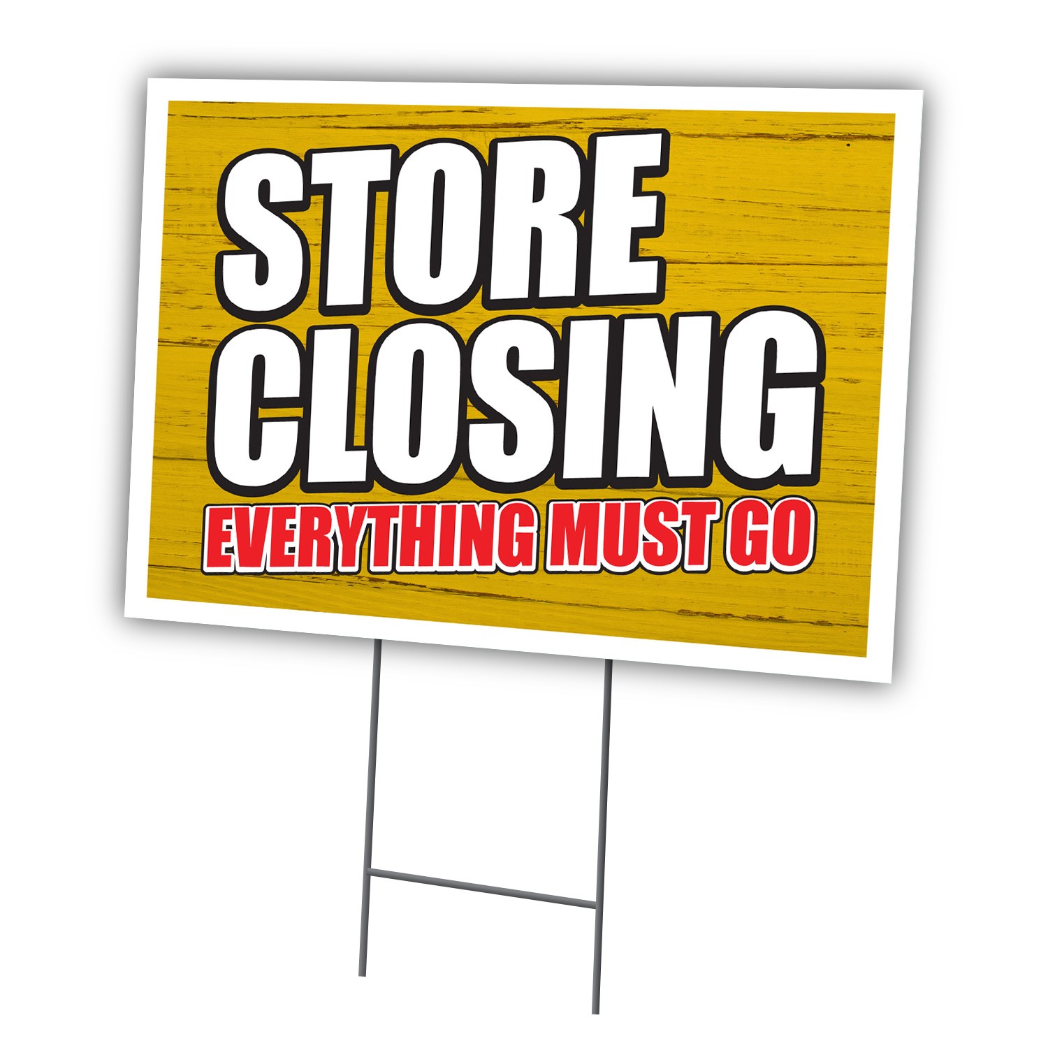 Store Closing Yard Sign & Stake Outdoor Plastic Coroplast Out Of Business Sale