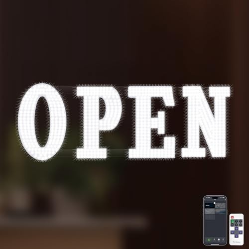 Jumbo 40&Prime;x14&Prime; LED Open Sign with Timer & Remote – Dynamic Light Modes for Storef