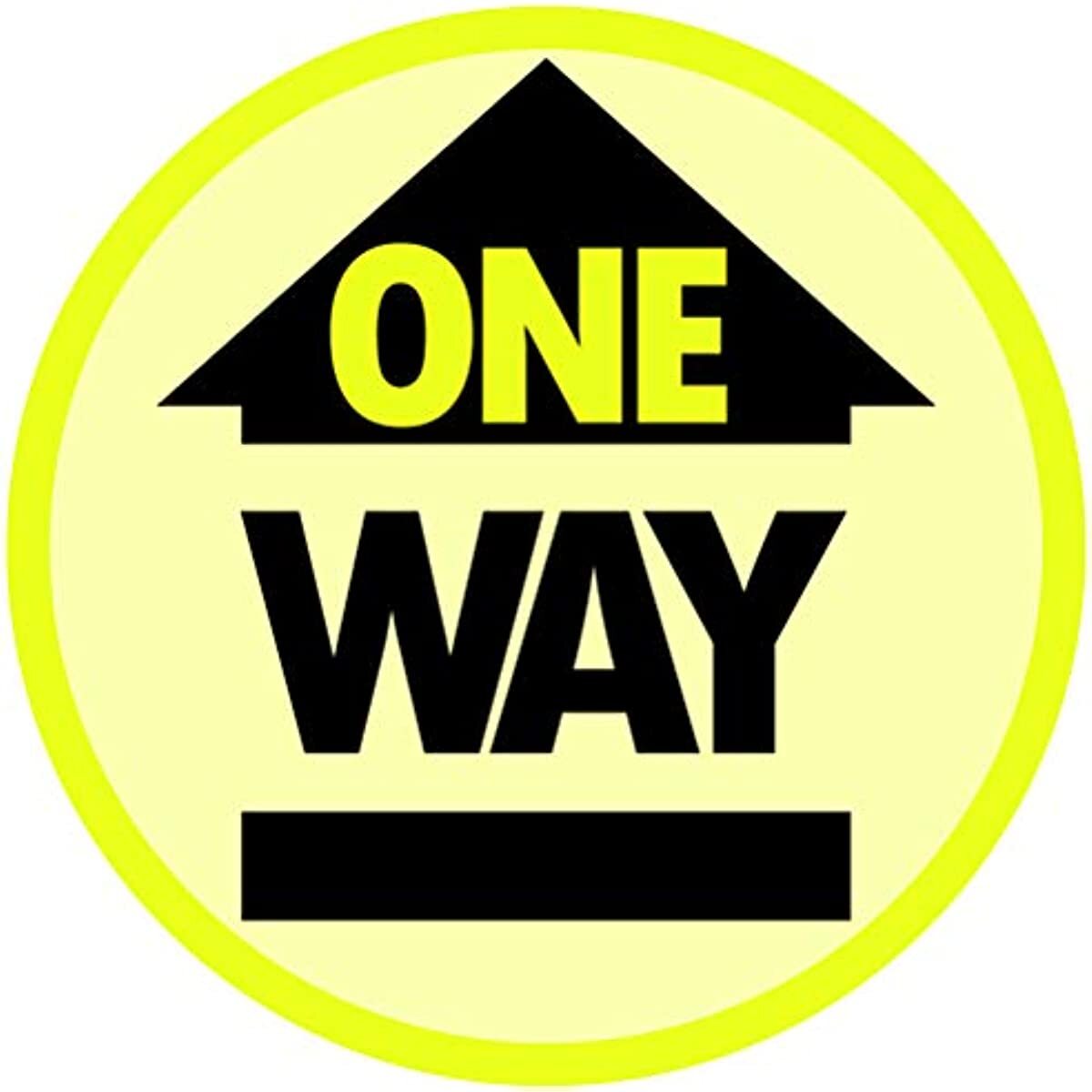 One Way Floor Decals for Social Distancing 10 Decals 7.5&Prime; Round