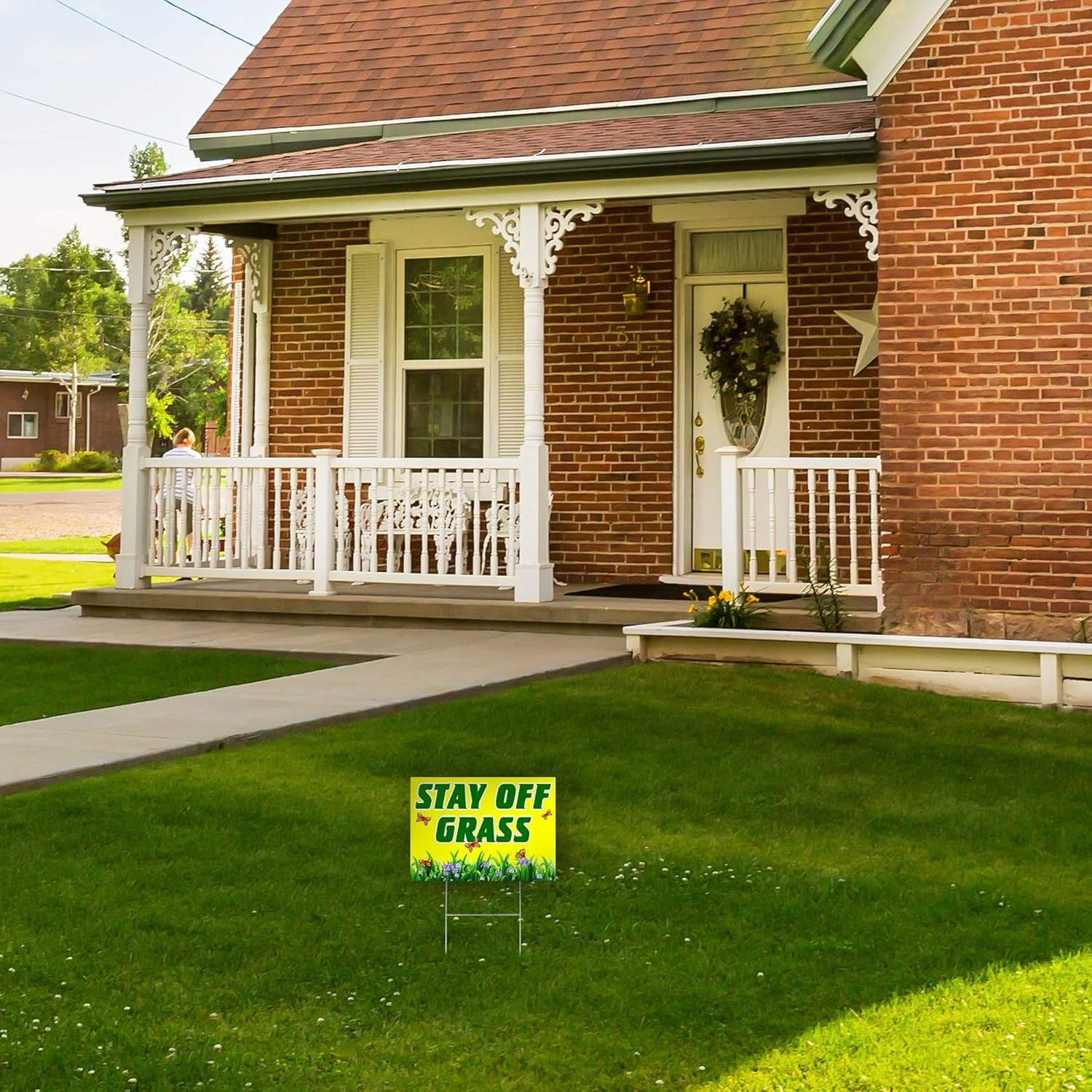 2 PC Stay off Grass Signs for Yard, 8X12 DS Coroplast Keep off Grass Sign, Curb