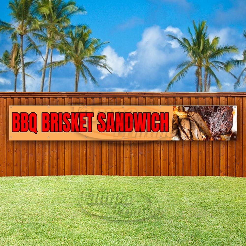 BBQ BRISKET SANDWICH Advertising Restaurant Vinyl Banner Flag Sign USA XL01504