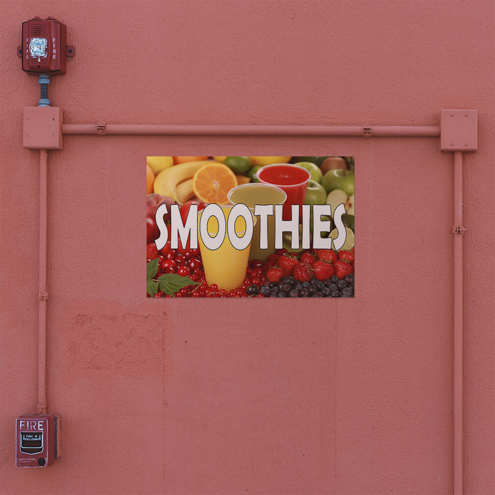 Decal Stickers Smoothies with Fruit Images Vinyl Store Sign Label