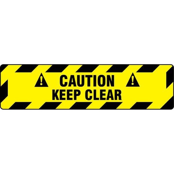 Zoro Select 3Yru8 Floor Sign, 6 In H, 24 In W, Vinyl, Rectangle, 3Yru8, 3Yru8