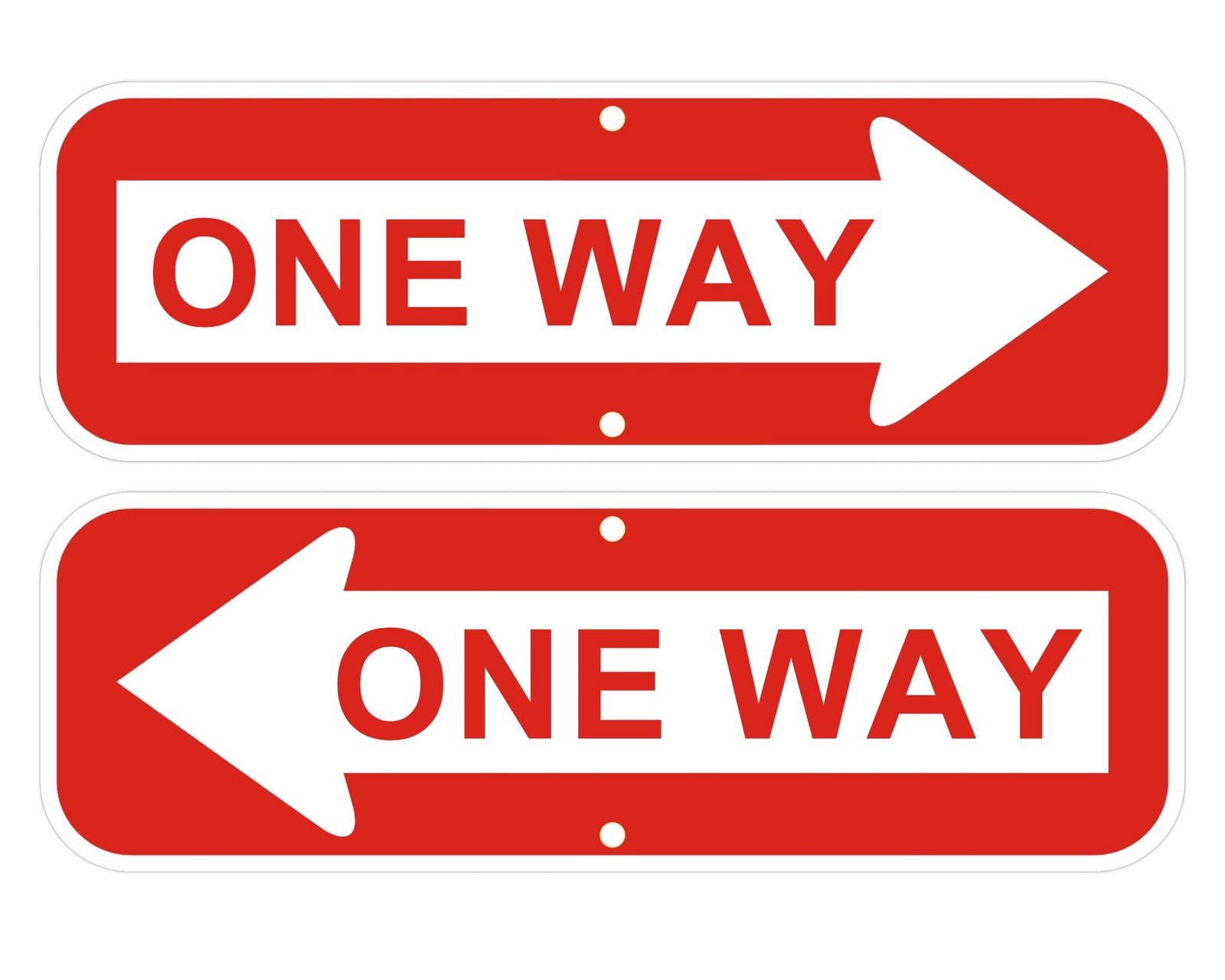 One Way Sign with Arrow, 18×6 Inches, Left and Right Direction, Red and White…