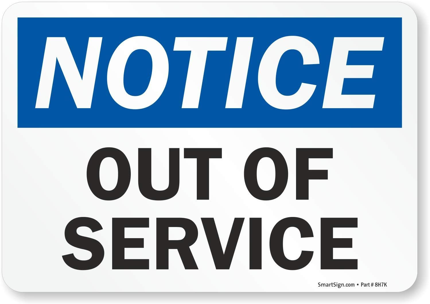 – U9-2382-Mg_7X10 « Notice – Out of Service » Sign | 7&Prime; X 10&Prime; Magnetic Black/Blue