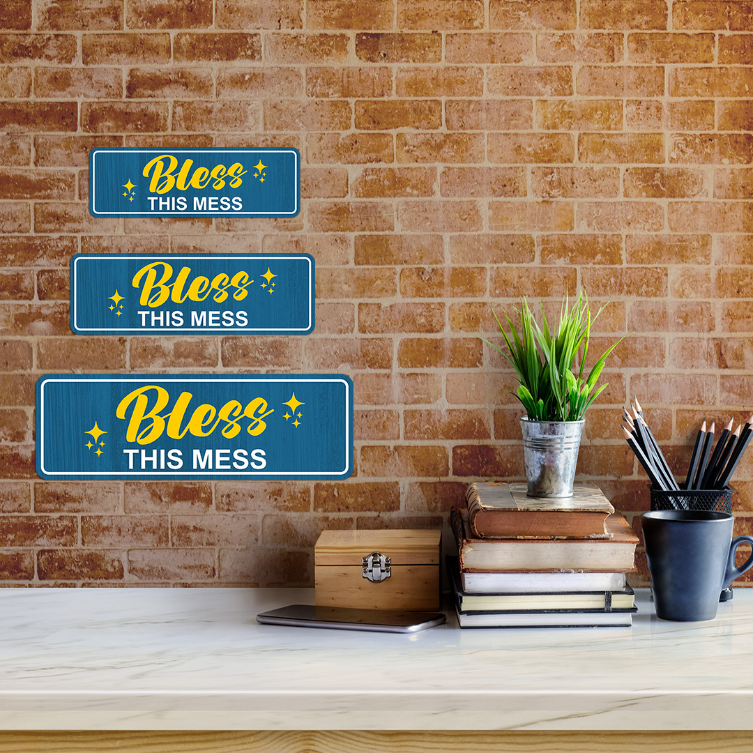 Standard Plus Bless This Mess Door or Wall Sign | Funny Home Decor