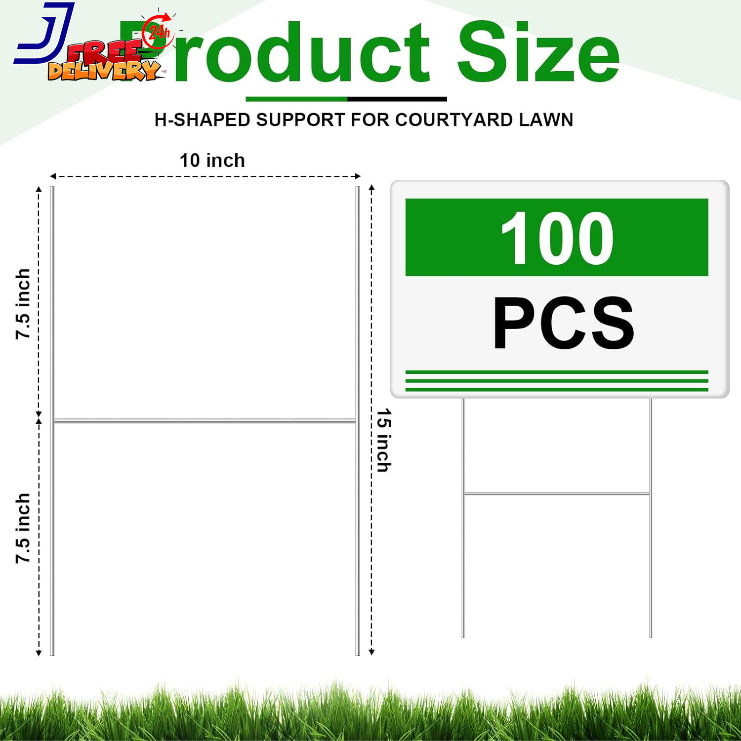 100 Pcs Yard Sign Stakes Metal 15&Prime;X10&Prime; H Frame Wire Stakes Metal Yard Stakes Use