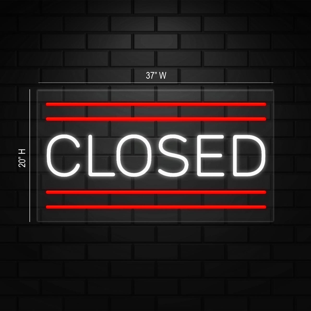 Closed Sign for Business Displays | LED Flex Neon | 37&Prime;W x 20&Prime;H x 1&Prime;D